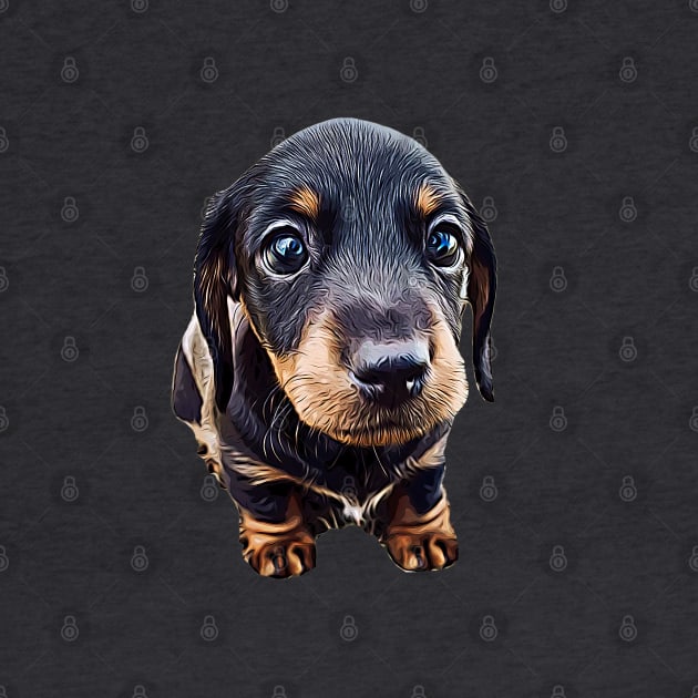 Mini Dachshund Black and Tan Puppy Dog by ElegantCat